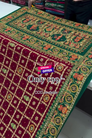 Pure Gajji Silk Hand Bandhej Garchola Sarees with Eye Catching Thread Embroidery