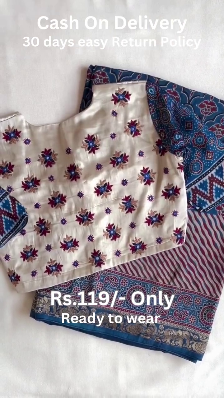 Women's Beautiful Georgette Mono Bengalori Silk Bandhani Heavy Work Border With Two Side Work Blouse