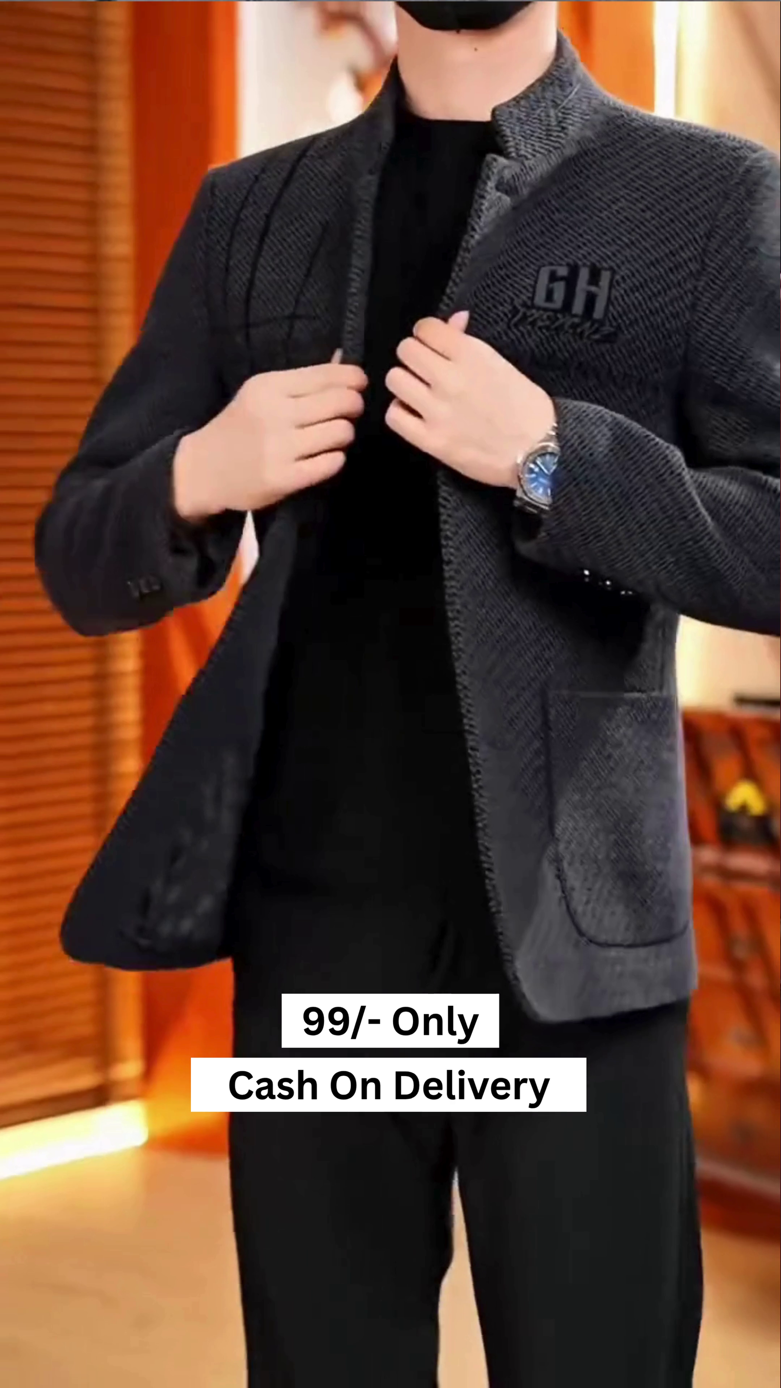 Men's Puffer Jacket Thickened Winter Coat Warm Stand Collar Color Block Zip Up Jacket Ski Bubble Coat - Image 6