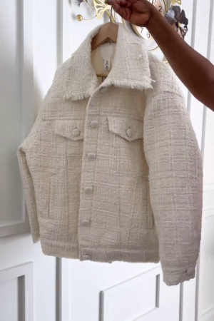 Textured-weave jacket