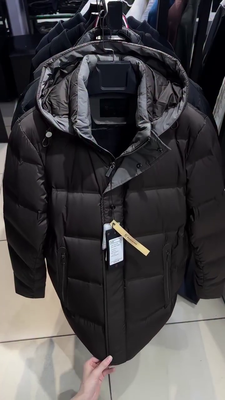 Men's Winter Puffer Jacket Hooded Zip Up Long Coat Warm Quilted Padded Jackets with Pockets