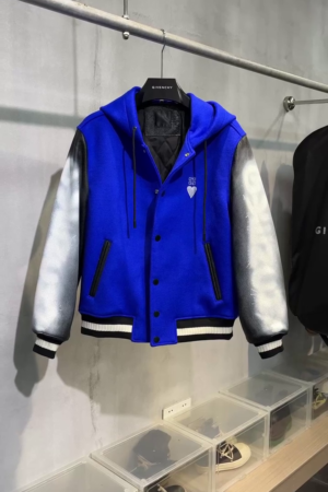 x chito logo panelled wool-blend varsity jacket