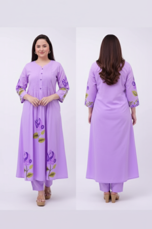 Printed Pure Cotton A-Line Tunic with Trousers Co-Ords – Effortless Style, Everyday Comfort