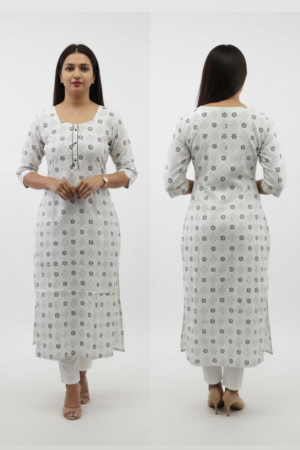 Women’s Floral Print Straight Kurta with Pants – Elegant Ethnic Wear for Every Occasion